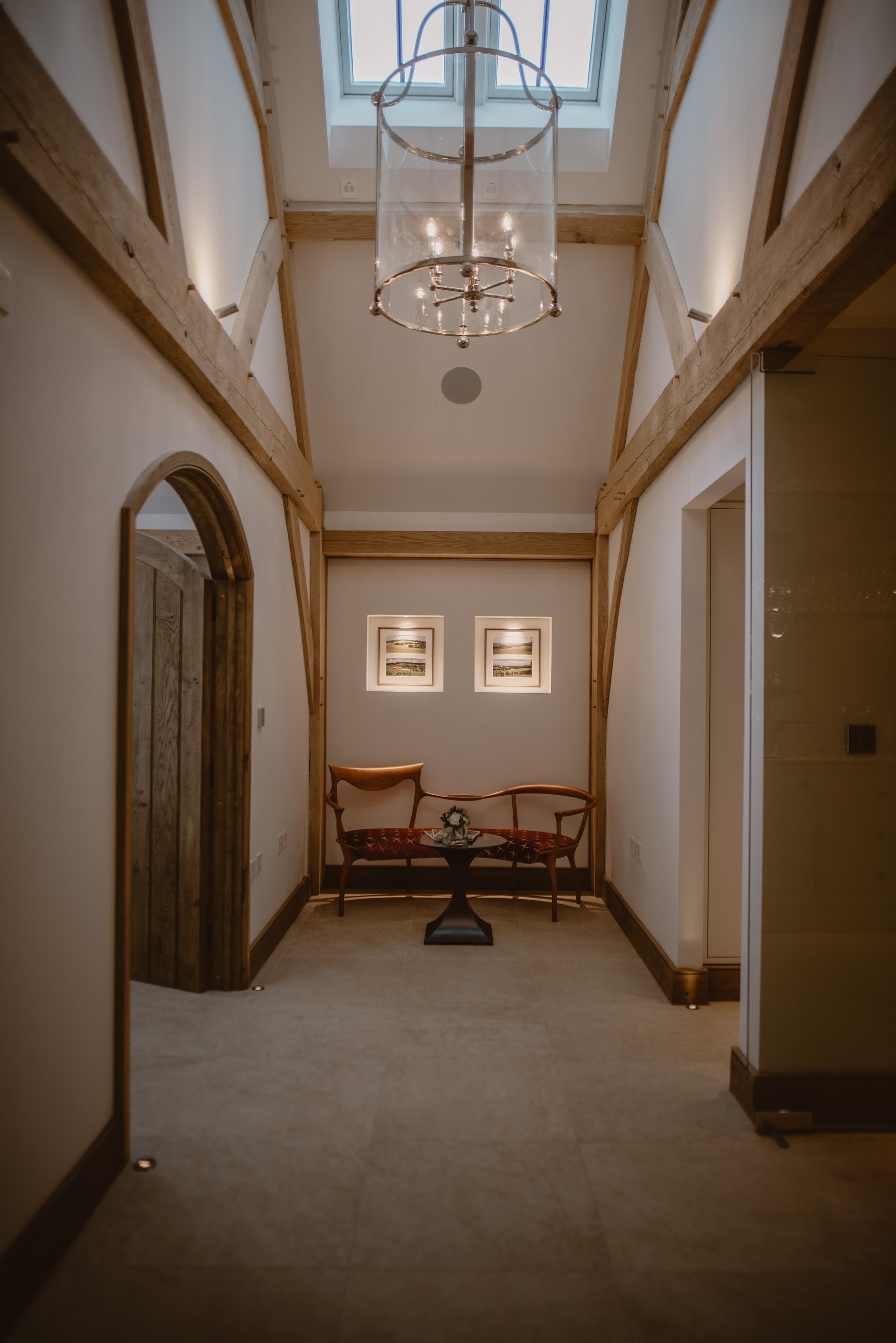 Corridor with kissing sofa